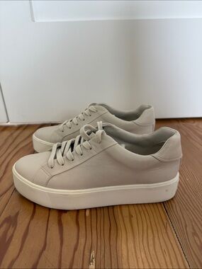 Vince Cream Lace-Up Platform Sneakers